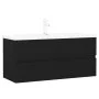 Schwarzer Holzwerkstoffschrank mit Waschbecken von , Badezimmerwaschtische - Ref: Foro24-3071658, Preis: 332,11 €, Rabatt: %