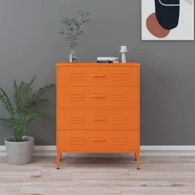 Orangefarbener Stahlschubladen-Schrank 80x35x101,5 cm von , Schubladen - Ref: Foro24-336201, Preis: 195,56 €, Rabatt: %
