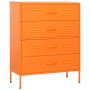 Armario de cajones de acero naranja 80x35x101,5 cm de , Cajoneras - Ref: Foro24-336201, Precio: 179,18 €, Descuento: %