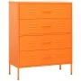Armario de cajones de acero naranja 80x35x101,5 cm by , Drawers - Ref: Foro24-336201, Price: 195,39 €, Discount: %