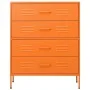 Armario de cajones de acero naranja 80x35x101,5 cm by , Drawers - Ref: Foro24-336201, Price: 195,39 €, Discount: %
