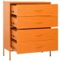 Armario de cajones de acero naranja 80x35x101,5 cm by , Drawers - Ref: Foro24-336201, Price: 195,39 €, Discount: %