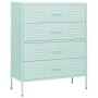 Mintgrüner Schubladenschrank aus Stahl 80x35x101,5 cm von , Schubladen - Ref: Foro24-336203, Preis: 180,54 €, Rabatt: %