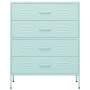 Mintgrüner Schubladenschrank aus Stahl 80x35x101,5 cm von , Schubladen - Ref: Foro24-336203, Preis: 180,54 €, Rabatt: %