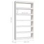 Raumteilerregal aus weißem Kiefernholz, 100 x 30 x 200 cm von , Bücherregale und Regale - Ref: Foro24-808229, Preis: 189,57 €...