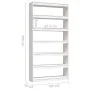 White pine wood space divider shelf 100x30x200 cm by , Bookcases and shelves - Ref: Foro24-808229, Price: 186,70 €, Discount: %