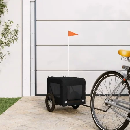 Haustier-Fahrradanhänger, Eisen-Oxford-Stoff, Schwarz von , Kinderwagen für Haustiere - Ref: Foro24-93912, Preis: 105,56 €, R...