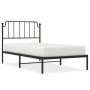 Bed frame with black metal headboard 100x190 cm by , Beds and slatted bases - Ref: Foro24-373881, Price: 67,29 €, Discount: %