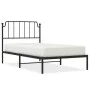 Bed frame with black metal headboard 100x190 cm by , Beds and slatted bases - Ref: Foro24-373881, Price: 66,34 €, Discount: %