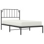 Bed frame with black metal headboard 100x190 cm by , Beds and slatted bases - Ref: Foro24-373881, Price: 67,29 €, Discount: %