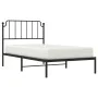 Bed frame with black metal headboard 100x190 cm by , Beds and slatted bases - Ref: Foro24-373881, Price: 66,34 €, Discount: %
