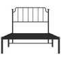 Bed frame with black metal headboard 100x190 cm by , Beds and slatted bases - Ref: Foro24-373881, Price: 66,34 €, Discount: %