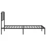 Bed frame with black metal headboard 100x190 cm by , Beds and slatted bases - Ref: Foro24-373881, Price: 66,34 €, Discount: %