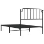 Bed frame with black metal headboard 100x190 cm by , Beds and slatted bases - Ref: Foro24-373881, Price: 67,29 €, Discount: %