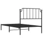 Bed frame with black metal headboard 100x190 cm by , Beds and slatted bases - Ref: Foro24-373881, Price: 66,34 €, Discount: %