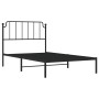 Bed frame with black metal headboard 107x203 cm by , Beds and slatted bases - Ref: Foro24-373883, Price: 69,44 €, Discount: %