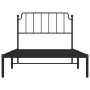 Bed frame with black metal headboard 107x203 cm by , Beds and slatted bases - Ref: Foro24-373883, Price: 69,44 €, Discount: %