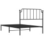 Bed frame with black metal headboard 107x203 cm by , Beds and slatted bases - Ref: Foro24-373883, Price: 69,44 €, Discount: %