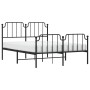 Black metal headboard and footboard bed frame 140x200 cm by , Beds and slatted bases - Ref: Foro24-373906, Price: 106,21 €, D...