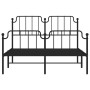 Bettgestell mit Kopf- und Fußteil aus schwarzem Metall, 140 x 200 cm von , Betten und Lattenroste - Ref: Foro24-373906, Preis...
