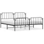 Estructura de cama cabecero y estribo metal negro 200x200 cm de , Camas y somieres - Ref: Foro24-373912, Precio: 122,29 €, De...