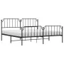 Estructura de cama cabecero y estribo metal negro 200x200 cm de , Camas y somieres - Ref: Foro24-373912, Precio: 122,29 €, De...