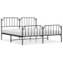 Black metal headboard and footboard bed frame 183x213 cm by , Beds and slatted bases - Ref: Foro24-373910, Price: 127,72 €, D...