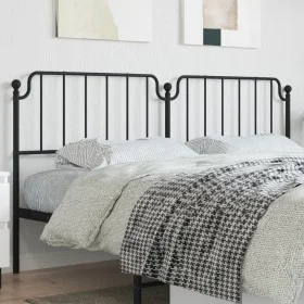 Black metal headboard 200 cm by , Headboards and footboards - Ref: Foro24-373925, Price: 33,75 €, Discount: %