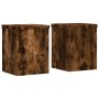 Soportes de plantas 2 uds madera roble ahumado 15x15x20 cm en Soportes para macetas | Comprar online en Foro24
