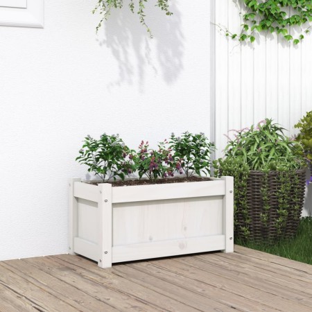 Massive weiße Kiefernholz-Pflanzschale 60x31x31 cm von , Töpfe und Pflanzgefäße - Ref: Foro24-837441, Preis: 49,66 €, Rabatt: %