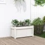 Jardinera de madera maciza de pino blanca 60x31x31 cm de , Maceteros y jardineras - Ref: Foro24-837441, Precio: 40,10 €, Desc...