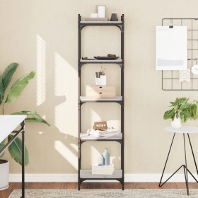 Bücherregal 5 Regale aus grauem Sonoma-Ingenieurholz 40x30x154 cm von , Bücherregale und Regale - Ref: Foro24-837640, Preis: ...
