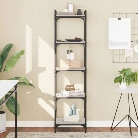 Librería 5 estantes madera ingeniería gris Sonoma 40x30x154 cm by , Bookcases and shelves - Ref: Foro24-837640, Price: 52,94 ...