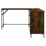 Escritorio madera de ingeniería roble ahumado 141x141x75 cm by , Desks - Ref: Foro24-837599, Price: 95,77 €, Discount: %