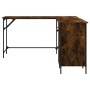 Escritorio madera de ingeniería roble ahumado 141x141x75 cm by , Desks - Ref: Foro24-837599, Price: 96,91 €, Discount: %