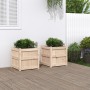 Jardineras de exterior 2 unidades madera maciza de pino by , Pots and planters - Ref: Foro24-837415, Price: 104,98 €, Discoun...