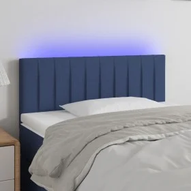 Blue fabric headboard with LED 90x5x78/88 cm by , Headboards and footboards - Ref: Foro24-3121838, Price: 48,09 €, Discount: %