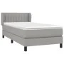 Box spring bed with light gray fabric mattress 90x190 cm by , Beds and slatted bases - Ref: Foro24-3126365, Price: 299,16 €, ...