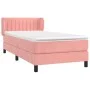 Box spring bed with pink velvet mattress 90x190 cm by , Beds and slatted bases - Ref: Foro24-3127588, Price: 318,71 €, Discou...