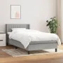 Box spring bed with light gray fabric mattress 90x200 cm by , Beds and slatted bases - Ref: Foro24-3129841, Price: 300,98 €, ...