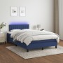 Box spring bed with mattress and LED blue fabric 120x200 cm by , Beds and slatted bases - Ref: Foro24-3133307, Price: 395,59 ...