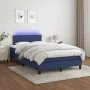 Box spring bed with mattress and LED blue fabric 120x200 cm by , Beds and slatted bases - Ref: Foro24-3133307, Price: 396,24 ...