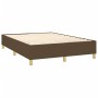 Box spring bed mattress LED lights dark brown fabric 140x190 cm by , Beds and slatted bases - Ref: Foro24-3135592, Price: 503...