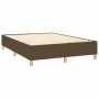 Box spring bed mattress LED lights dark brown fabric 140x190 cm by , Beds and slatted bases - Ref: Foro24-3135592, Price: 494...