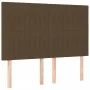 Box spring bed mattress LED lights dark brown fabric 140x190 cm by , Beds and slatted bases - Ref: Foro24-3135592, Price: 494...