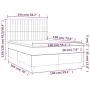 Box spring bed mattress LED lights dark brown fabric 140x190 cm by , Beds and slatted bases - Ref: Foro24-3135592, Price: 494...