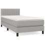 Box spring bed with light gray fabric mattress 90x200 cm by , Beds and slatted bases - Ref: Foro24-3140185, Price: 306,87 €, ...
