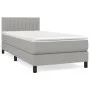 Box spring bed with light gray fabric mattress 90x200 cm by , Beds and slatted bases - Ref: Foro24-3140185, Price: 291,07 €, ...