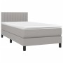 Box spring bed with light gray fabric mattress 90x200 cm by , Beds and slatted bases - Ref: Foro24-3140185, Price: 306,87 €, ...