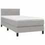 Box spring bed with light gray fabric mattress 90x200 cm by , Beds and slatted bases - Ref: Foro24-3140185, Price: 291,07 €, ...